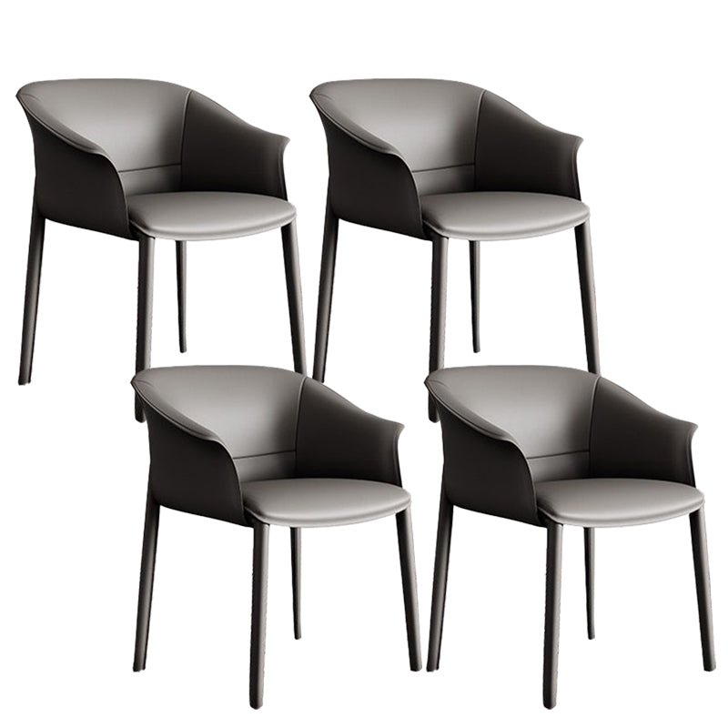 Faux Leather Arm Dining Chairs Contemporary Home Dining Side Chair