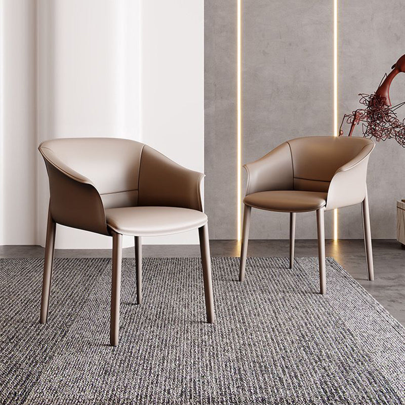 Faux Leather Arm Dining Chairs Contemporary Home Dining Side Chair