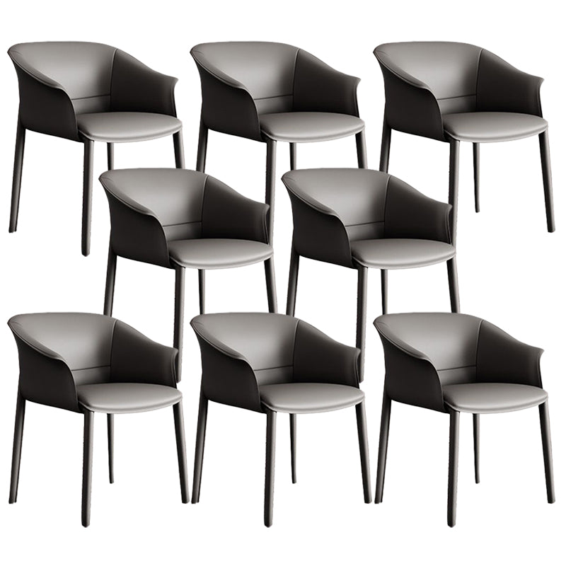 Faux Leather Arm Dining Chairs Contemporary Home Dining Side Chair
