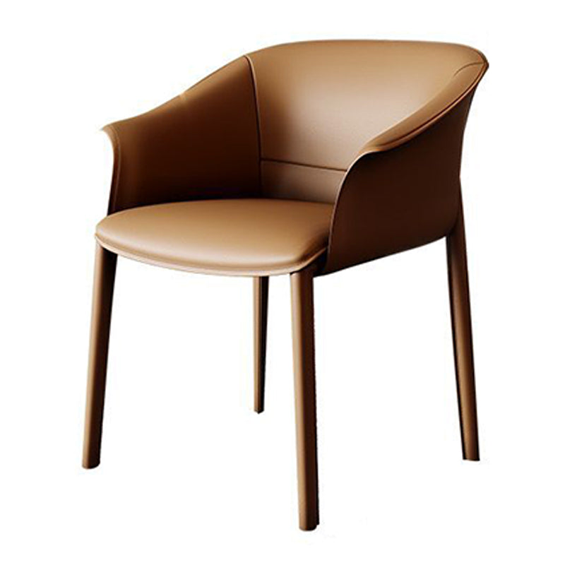 Faux Leather Arm Dining Chairs Contemporary Home Dining Side Chair