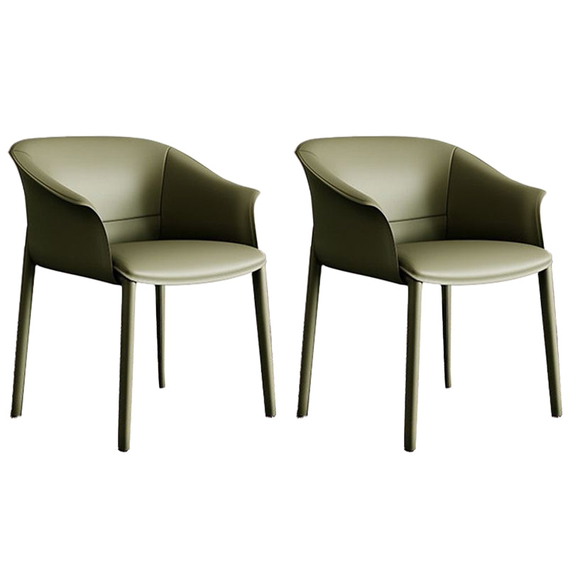 Faux Leather Arm Dining Chairs Contemporary Home Dining Side Chair