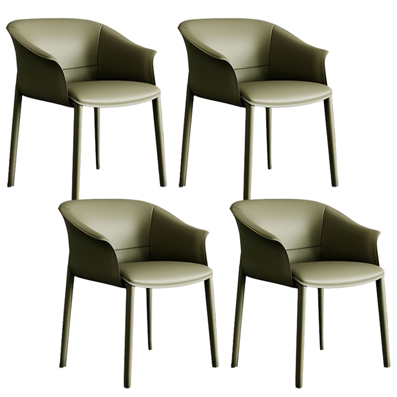 Faux Leather Arm Dining Chairs Contemporary Home Dining Side Chair