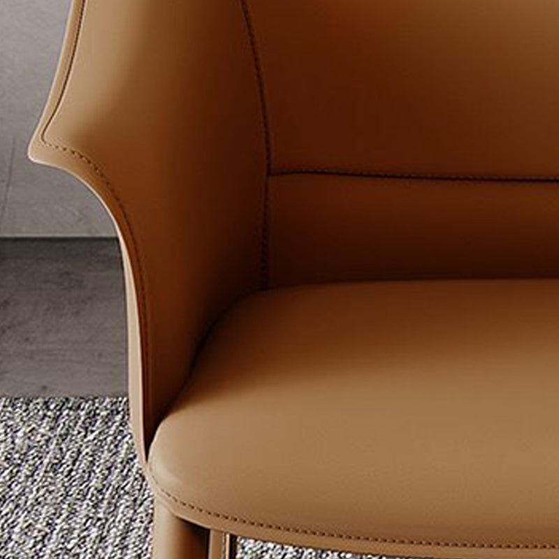 Faux Leather Arm Dining Chairs Contemporary Home Dining Side Chair