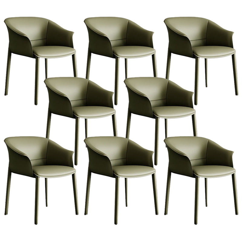 Faux Leather Arm Dining Chairs Contemporary Home Dining Side Chair