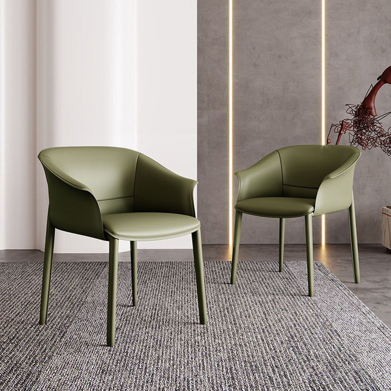 Faux Leather Arm Dining Chairs Contemporary Home Dining Side Chair