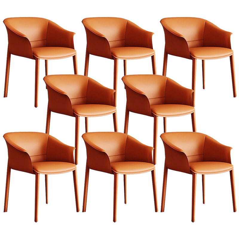 Faux Leather Arm Dining Chairs Contemporary Home Dining Side Chair