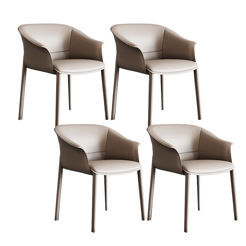 Faux Leather Arm Dining Chairs Contemporary Home Dining Side Chair