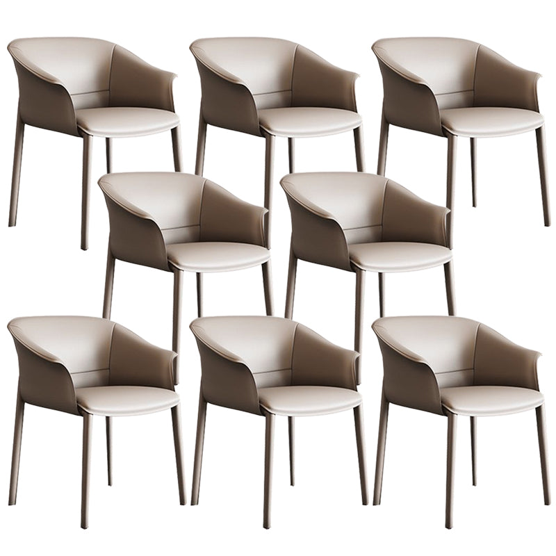 Faux Leather Arm Dining Chairs Contemporary Home Dining Side Chair