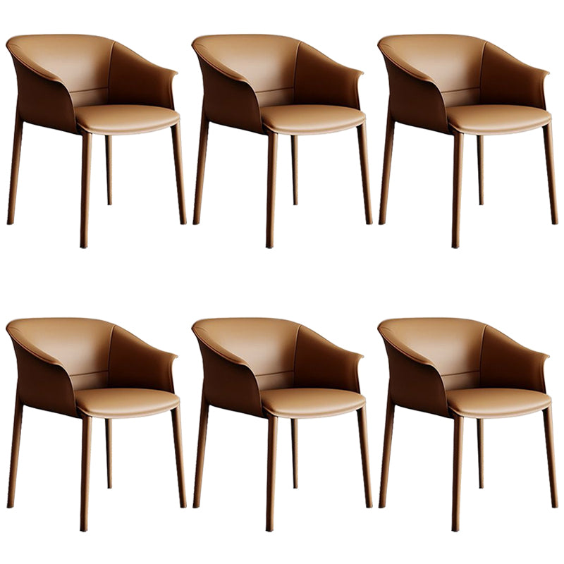 Faux Leather Arm Dining Chairs Contemporary Home Dining Side Chair