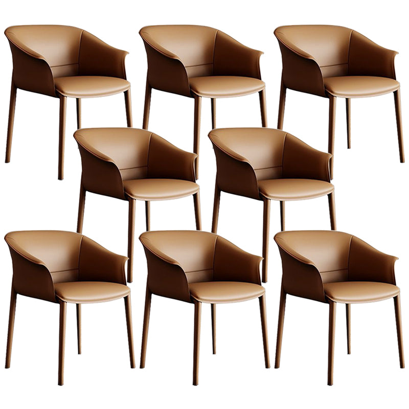 Faux Leather Arm Dining Chairs Contemporary Home Dining Side Chair