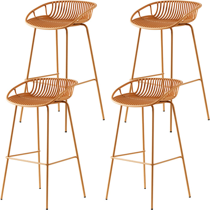 Industrial Metal Barstool Counter Stool Footrest Metal Furniture in Matte Finish