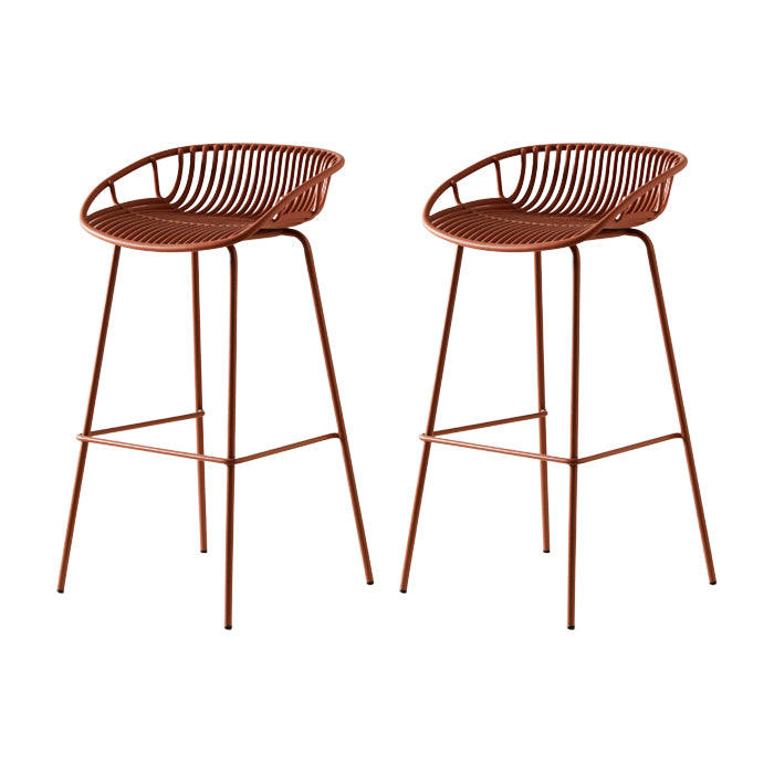 Industrial Metal Barstool Counter Stool Footrest Metal Furniture in Matte Finish