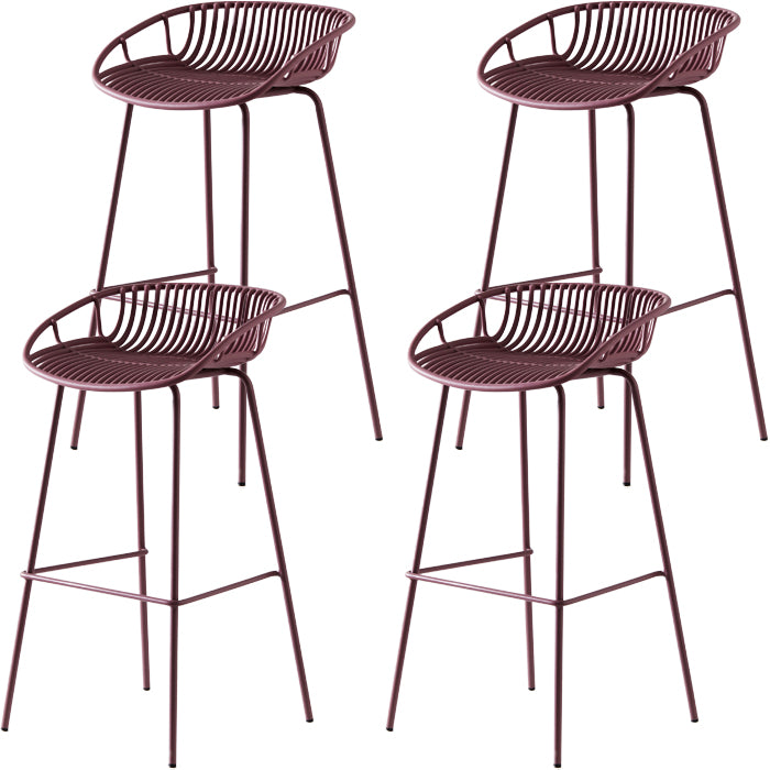 Industrial Metal Barstool Counter Stool Footrest Metal Furniture in Matte Finish