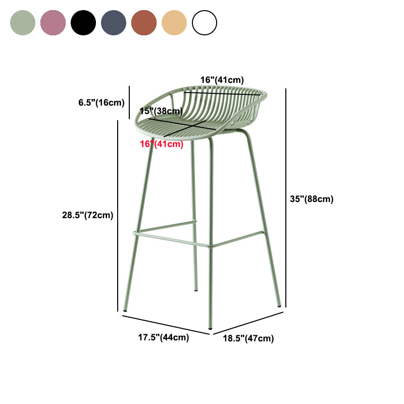 Industrial Metal Barstool Counter Stool Footrest Metal Furniture in Matte Finish