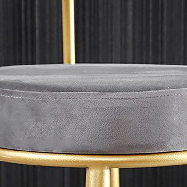 Glam Metal Barstool Fabric Backrest Counter Stool with Gold Base