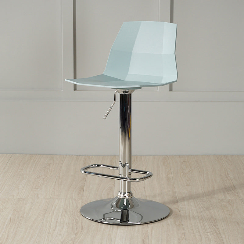 Modern Plastic Low Back Counter Stool Plastic Furniture in Matte Finish