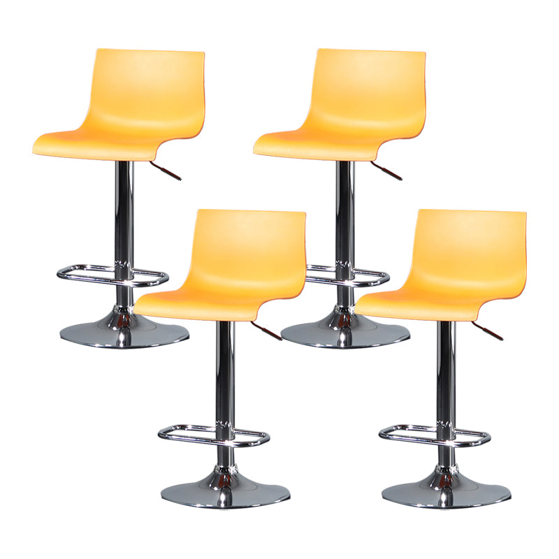 Modern Plastic Low Back Counter Stool Plastic Furniture in Matte Finish
