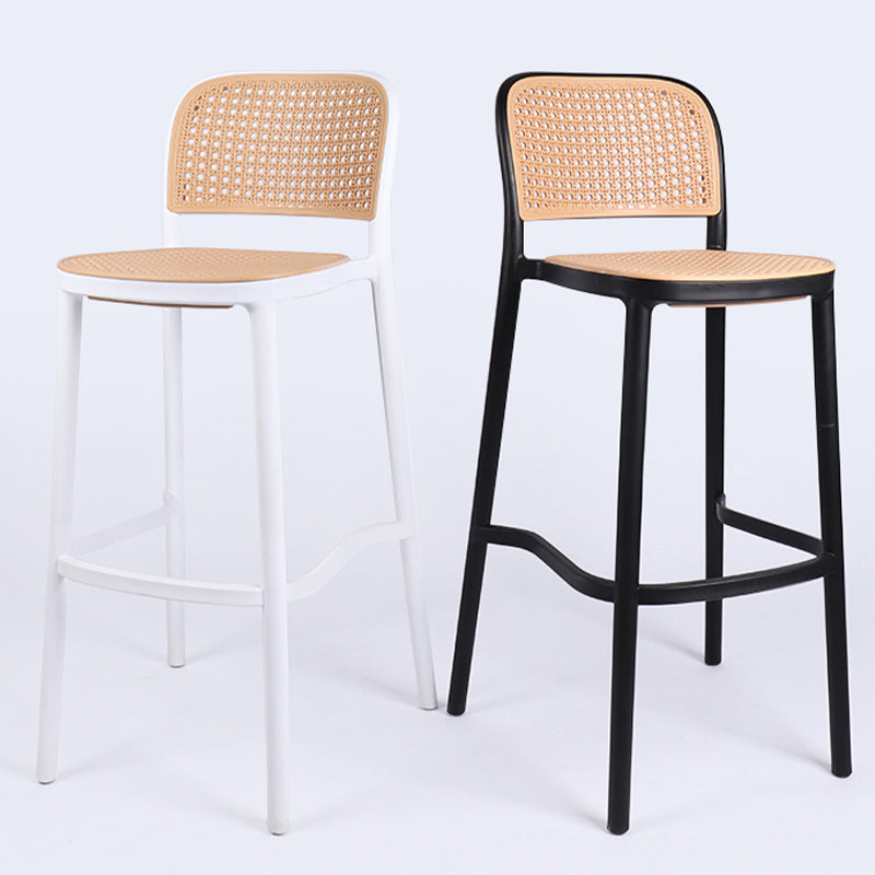 Scandinavian Stackable Bar Stool Plastic Armless Bar Stool for Living Room