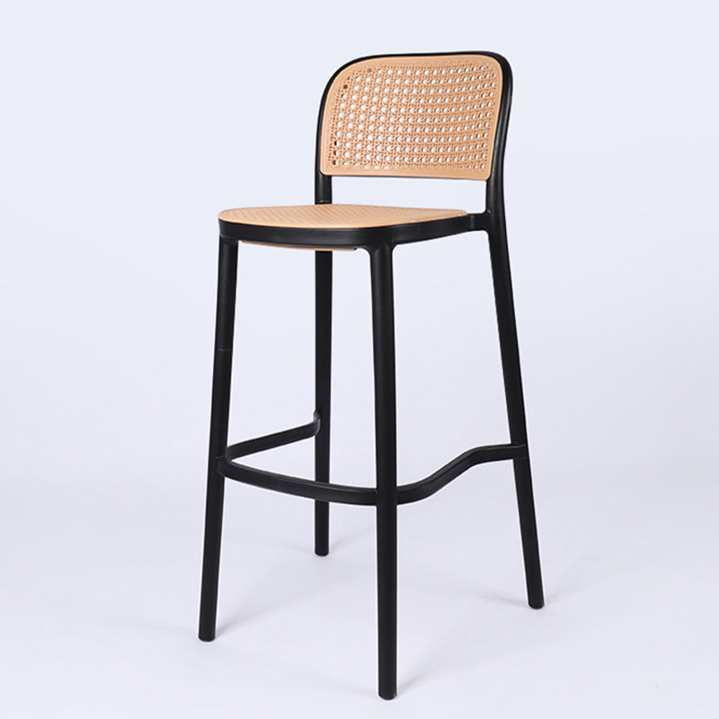 Scandinavian Stackable Bar Stool Plastic Armless Bar Stool for Living Room