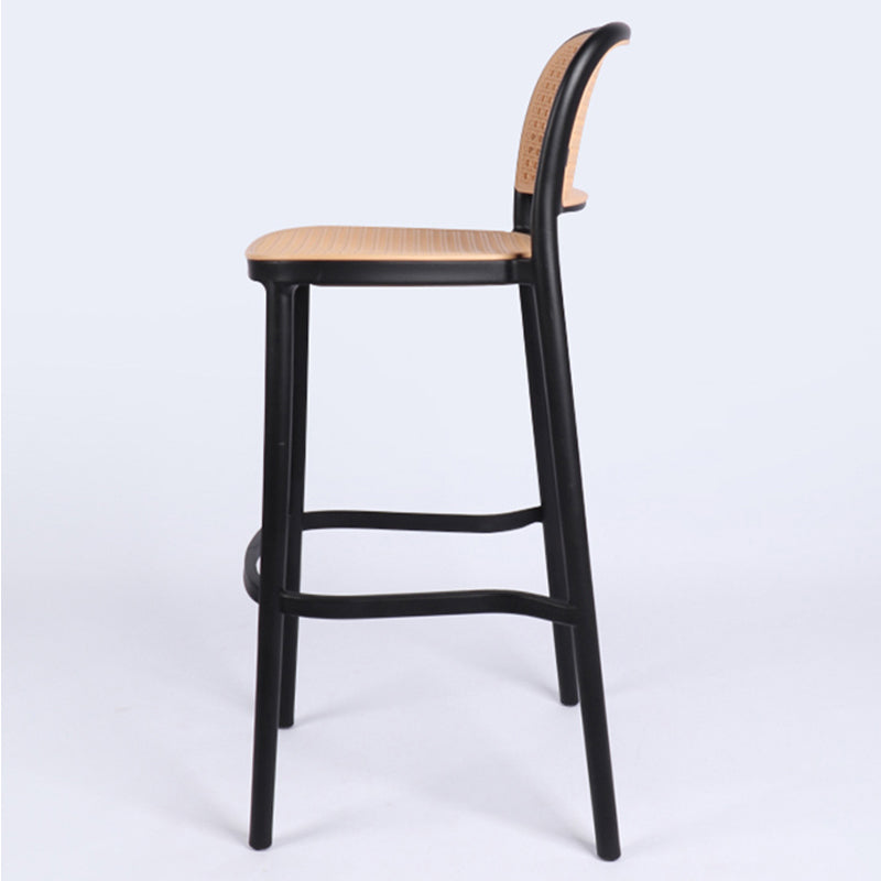 Scandinavian Stackable Bar Stool Plastic Armless Bar Stool for Living Room