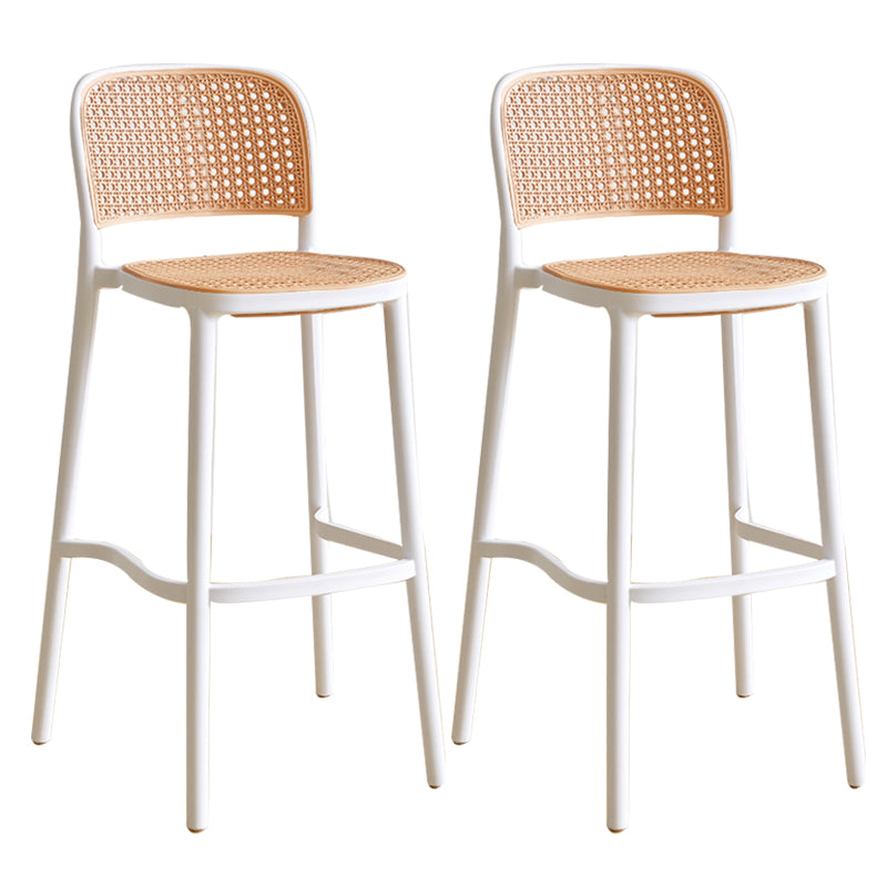 Scandinavian Stackable Bar Stool Plastic Armless Bar Stool for Living Room