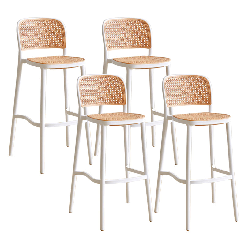 Scandinavian Stackable Bar Stool Plastic Armless Bar Stool for Living Room