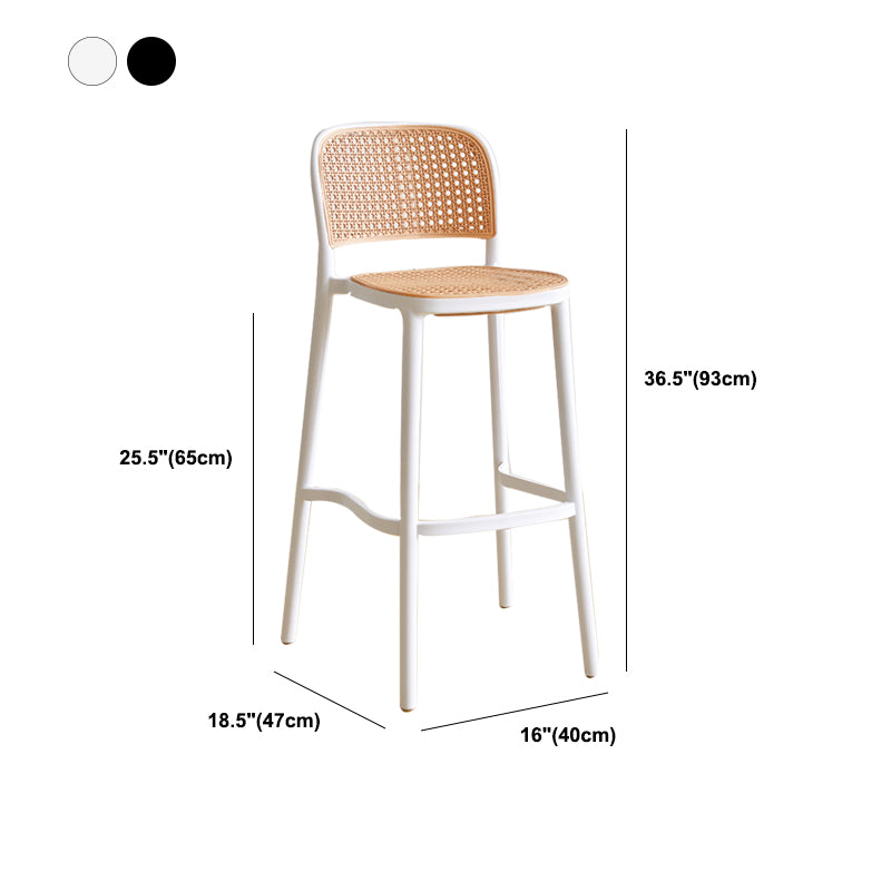 Scandinavian Stackable Bar Stool Plastic Armless Bar Stool for Living Room