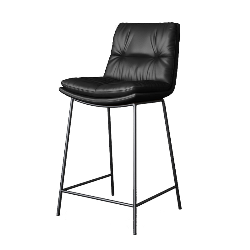 Scandinavian Metal Barstool Faux Leather Counter Stool With Iron 4 Legs