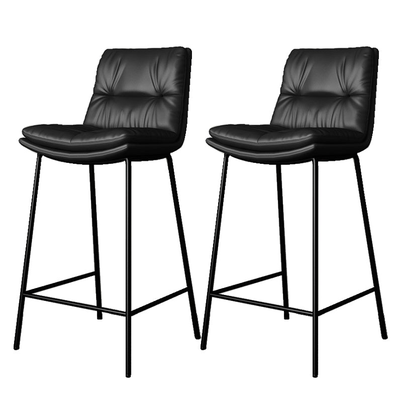 Scandinavian Metal Barstool Faux Leather Counter Stool With Iron 4 Legs