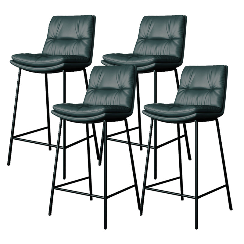 Scandinavian Metal Barstool Faux Leather Counter Stool With Iron 4 Legs