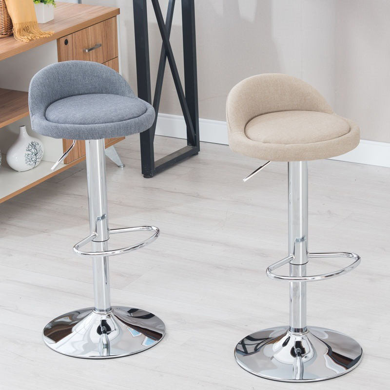 Modern Metal Barstool Faux Leather Upholstered Counter Stool in Matte Finish for Indoor