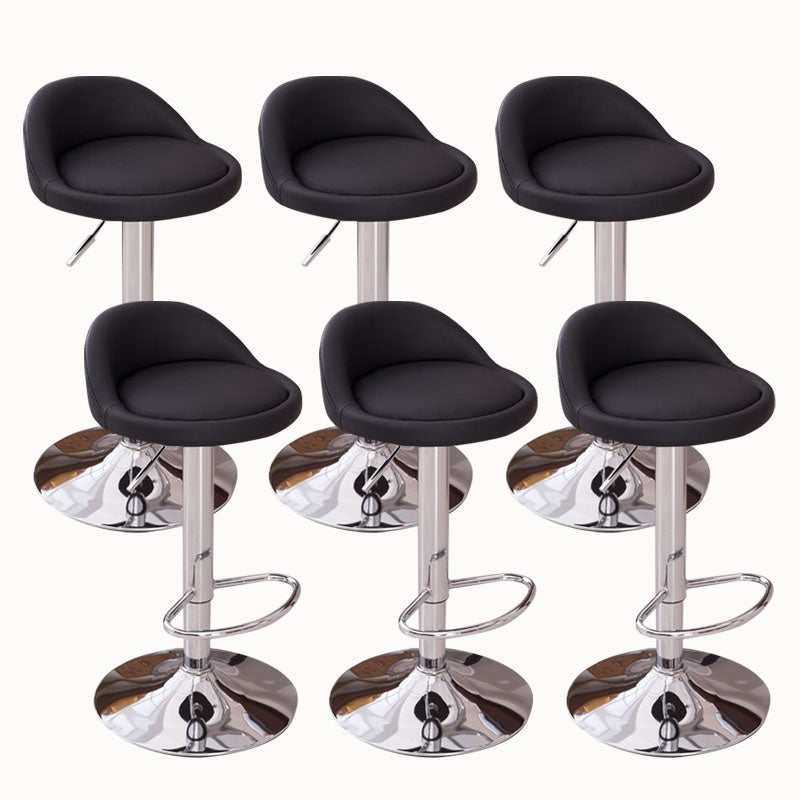 Modern Metal Barstool Faux Leather Upholstered Counter Stool in Matte Finish for Indoor