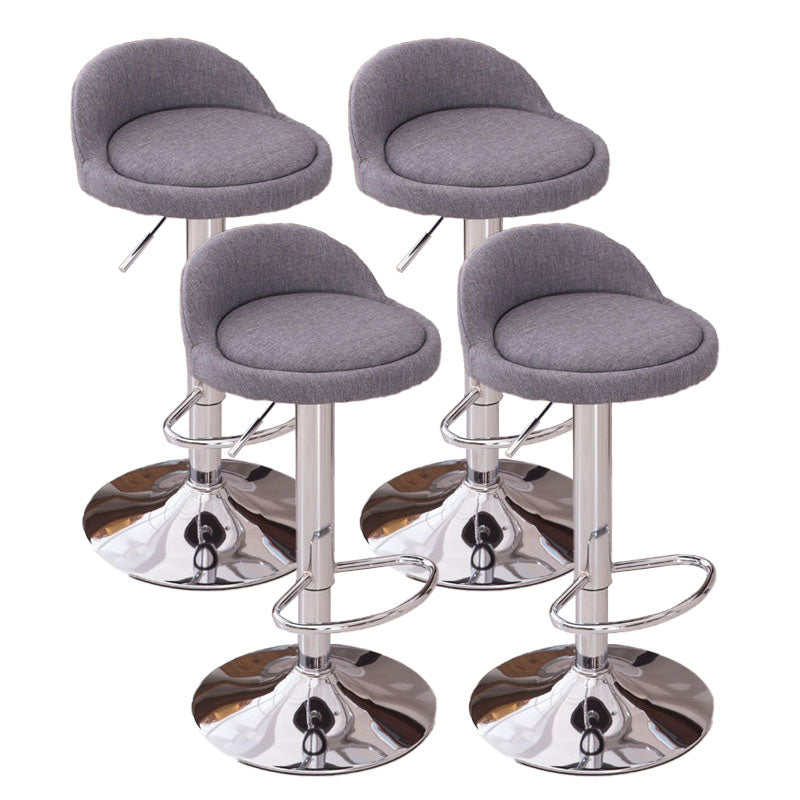 Modern Metal Barstool Faux Leather Upholstered Counter Stool in Matte Finish for Indoor