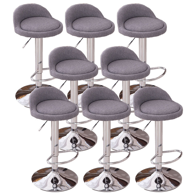 Modern Metal Barstool Faux Leather Upholstered Counter Stool in Matte Finish for Indoor