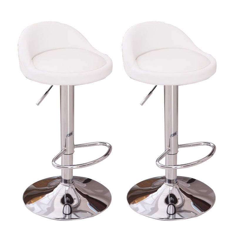 Modern Metal Barstool Faux Leather Upholstered Counter Stool in Matte Finish for Indoor