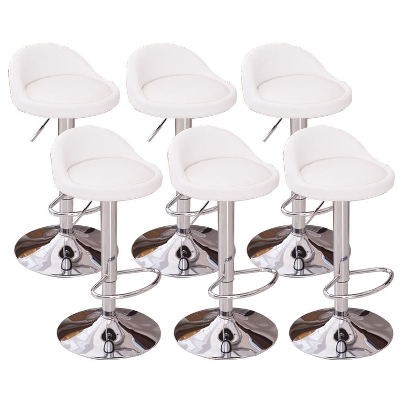 Modern Metal Barstool Faux Leather Upholstered Counter Stool in Matte Finish for Indoor