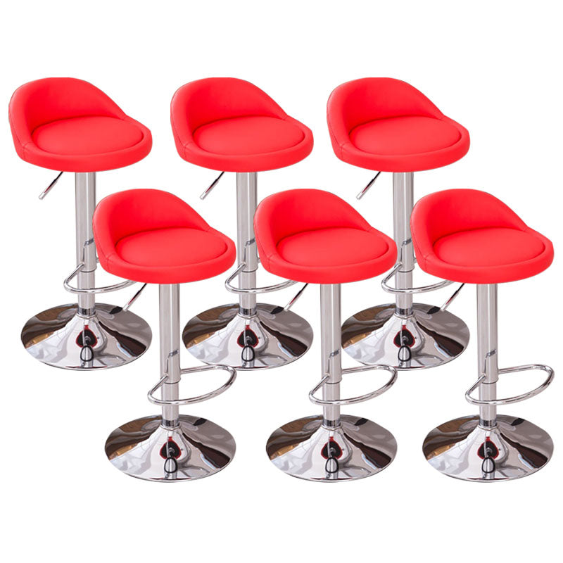 Modern Metal Barstool Faux Leather Upholstered Counter Stool in Matte Finish for Indoor