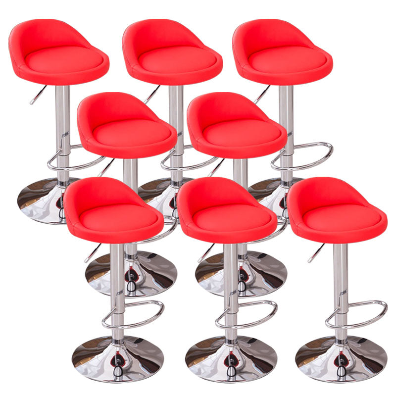 Modern Metal Barstool Faux Leather Upholstered Counter Stool in Matte Finish for Indoor