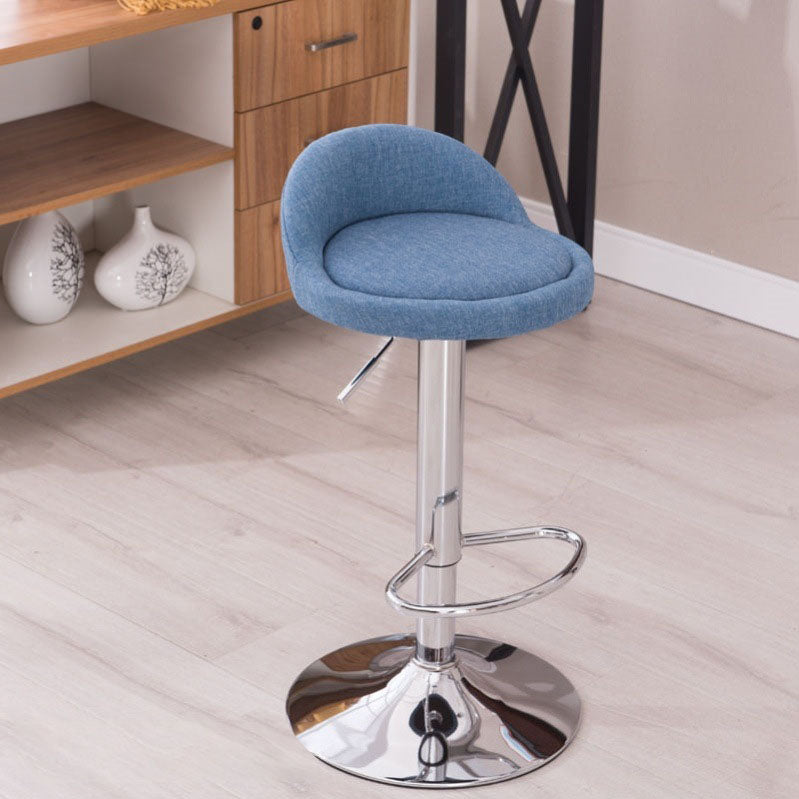 Modern Metal Barstool Faux Leather Upholstered Counter Stool in Matte Finish for Indoor
