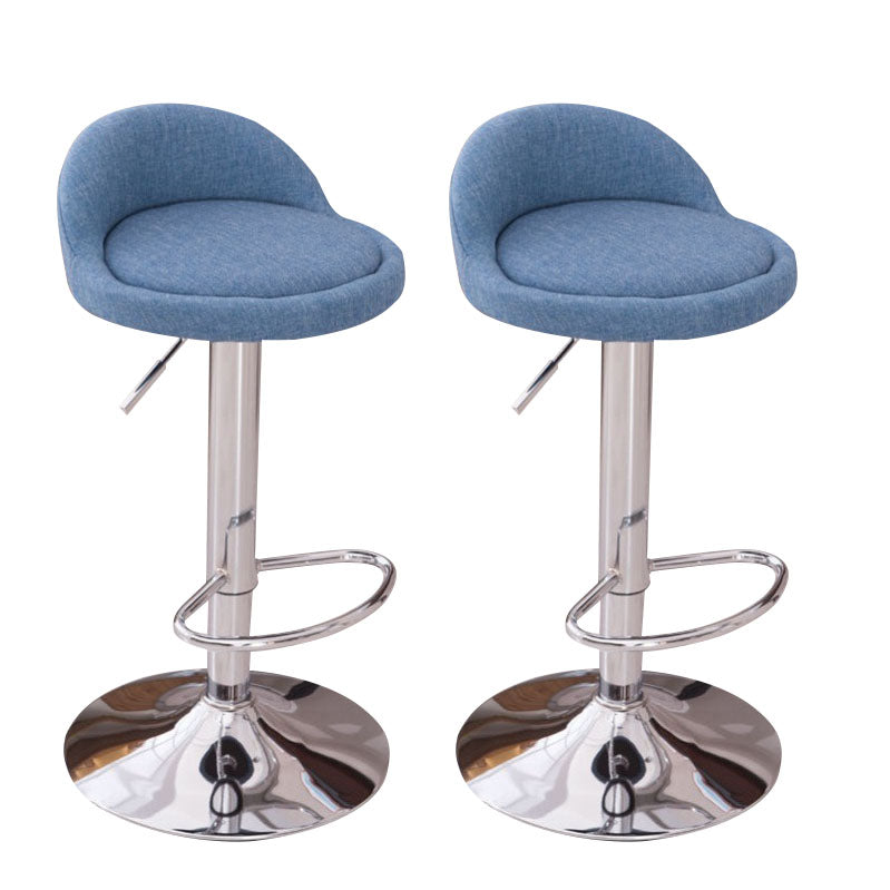 Modern Metal Barstool Faux Leather Upholstered Counter Stool in Matte Finish for Indoor