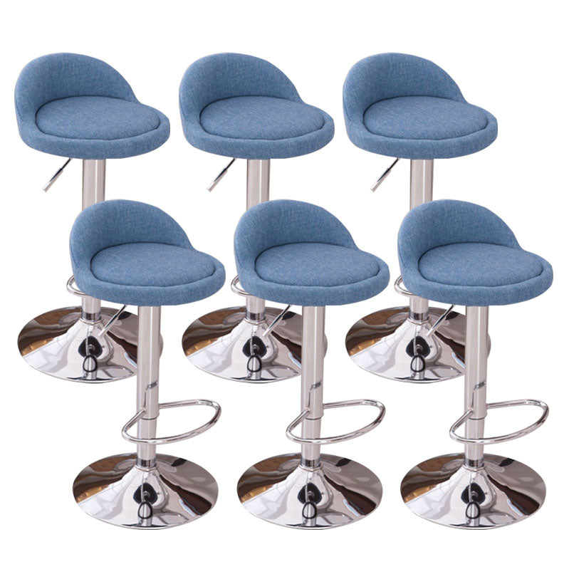 Modern Metal Barstool Faux Leather Upholstered Counter Stool in Matte Finish for Indoor