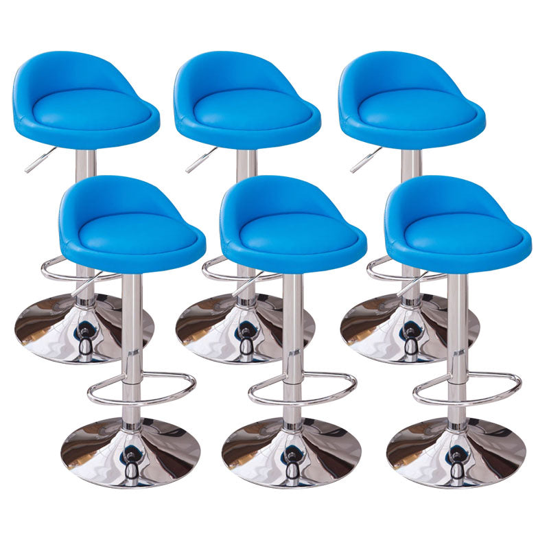 Modern Metal Barstool Faux Leather Upholstered Counter Stool in Matte Finish for Indoor