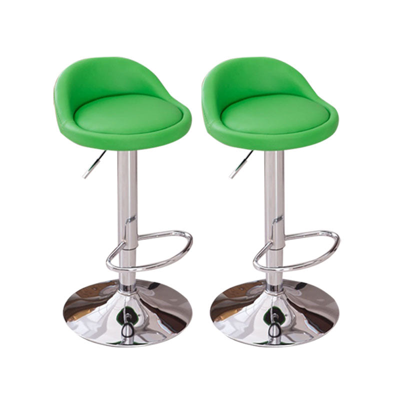 Modern Metal Barstool Faux Leather Upholstered Counter Stool in Matte Finish for Indoor