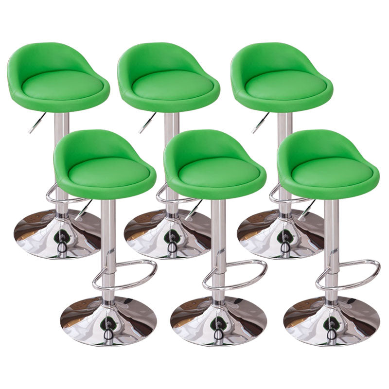 Modern Metal Barstool Faux Leather Upholstered Counter Stool in Matte Finish for Indoor