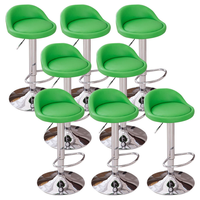 Modern Metal Barstool Faux Leather Upholstered Counter Stool in Matte Finish for Indoor