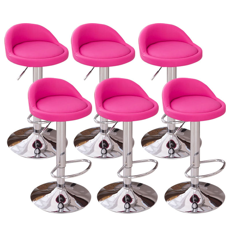 Modern Metal Barstool Faux Leather Upholstered Counter Stool in Matte Finish for Indoor