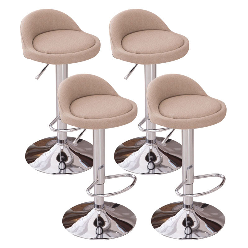 Modern Metal Barstool Faux Leather Upholstered Counter Stool in Matte Finish for Indoor