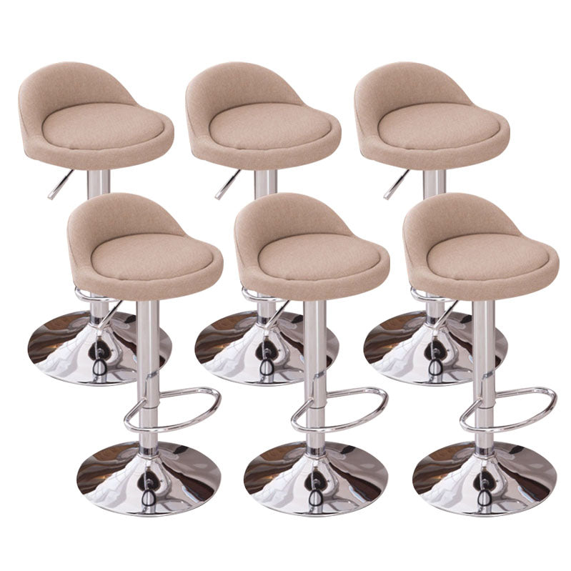 Modern Metal Barstool Faux Leather Upholstered Counter Stool in Matte Finish for Indoor