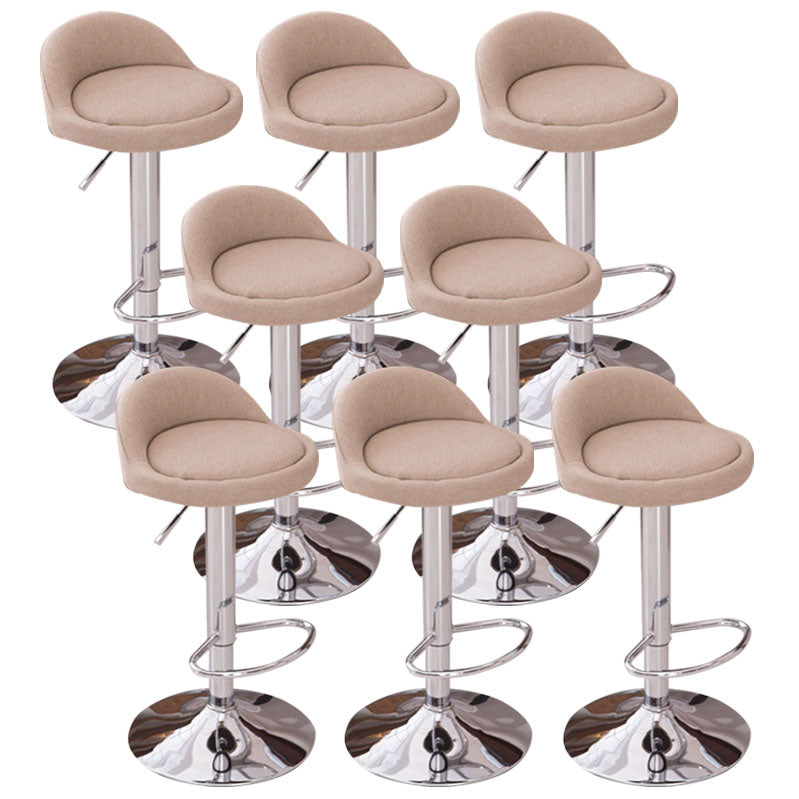 Modern Metal Barstool Faux Leather Upholstered Counter Stool in Matte Finish for Indoor