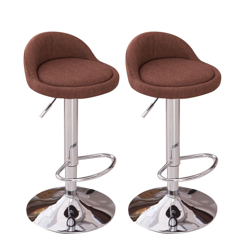 Modern Metal Barstool Faux Leather Upholstered Counter Stool in Matte Finish for Indoor